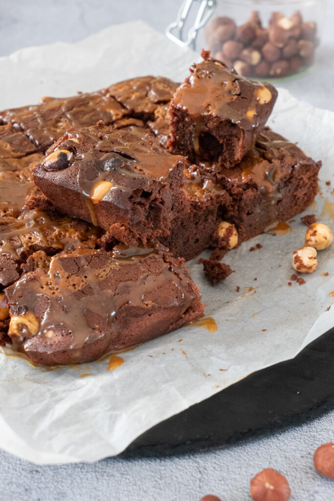 Brownie chocolat et caramel beurre salé